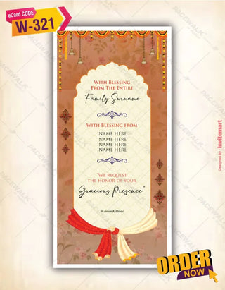 Multi-Event Wedding Invitation PDF Cards | W-321