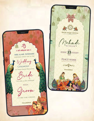 Multi-Event Wedding Invitation PDF Cards | W-321