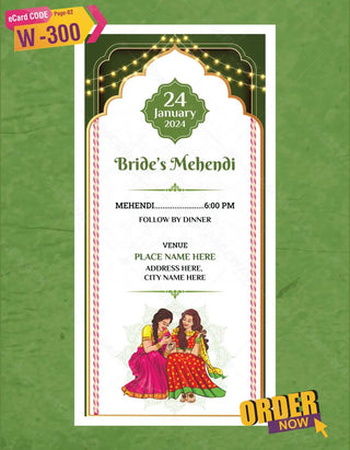 Multiple Events Wedding Invitation PDF Cards | W-300