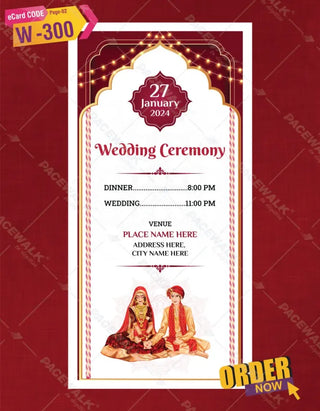 Multiple Events Wedding Invitation PDF Cards | W-300