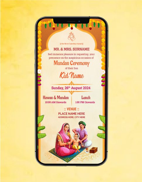 Mundan Ceremony Invitation Card | MU-01 – InviteMart