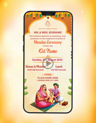 Mundan Ceremony Invitation Video | MU-01-V