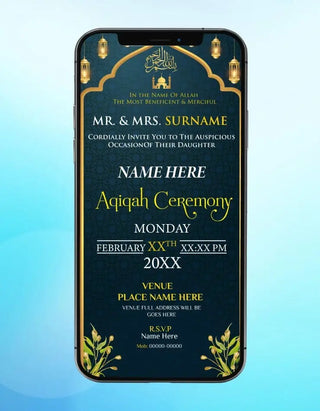 Muslim Aqiqah Ceremony Invitation Card | IM-2593