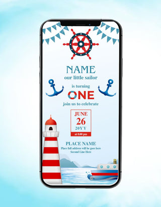 Nautical Sailor Birthday Party Invitation | IM-2480