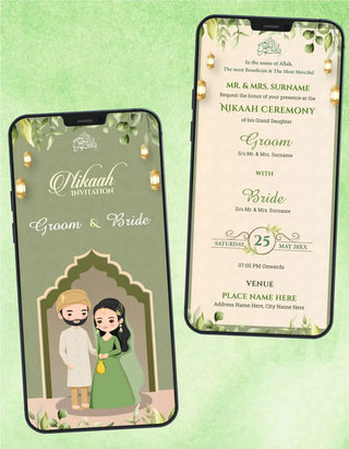 Nikah Islamic Wedding Invitation | W-500