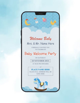 Online Baby Welcome Party Invitation | IM-2431