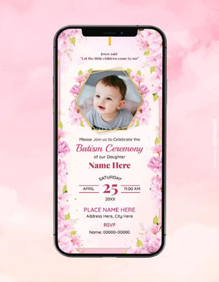 Online Baptism Invitation Card | IM-2158