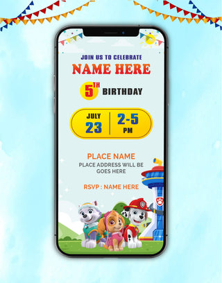 Paw Patrol Heroes Birthday Invite 