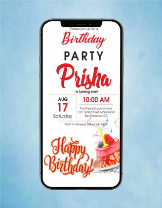 Personalised Unique Birthday Invitation eCards | B-04