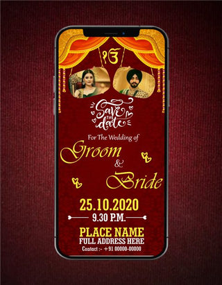 Punjabi Wedding Invitation ecard | W-66