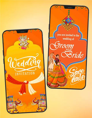 Rajasthani Wedding Invitation Card | W-86