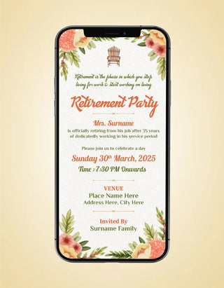 Retirement Party Invitation Card | RP-02