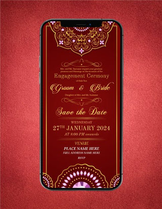 Ring Ceremony Invitation Card Indian | R-13