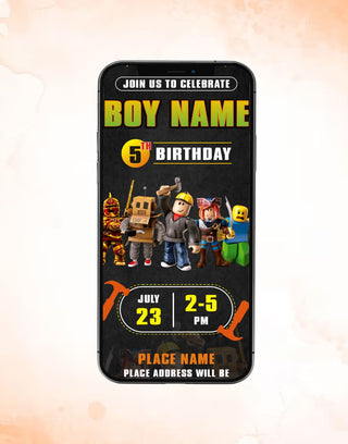 Roblox Birthday Invitation Card | IM-2527