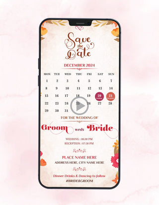 Rose Calendar Save The Date Video | W-253-V