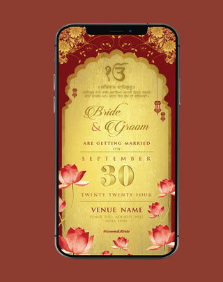 Royal Punjabi Floral Wedding Invite | W-284