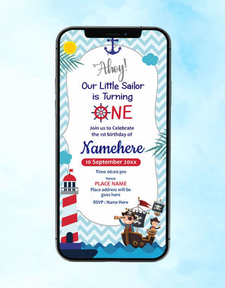 Sailor Theme Birthday Invitation | IM-2472