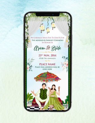 Sangeet And Mehendi Ceremony Invitation | IM-2358