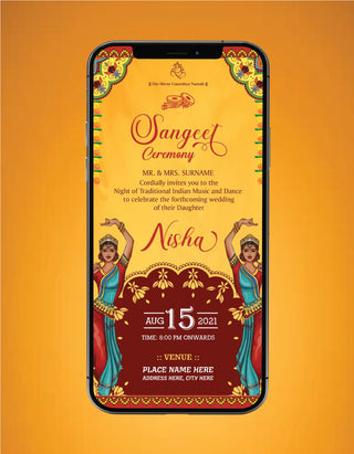 Sangeet Ceremony Invitation Card | W-131