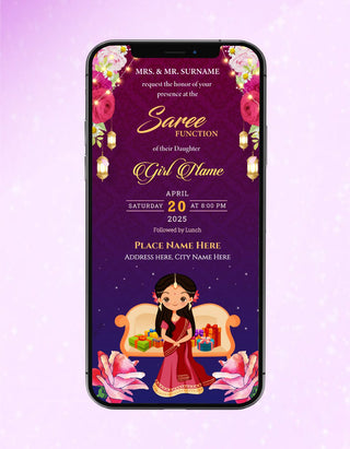 Saree Function Invitation Card | SF-03