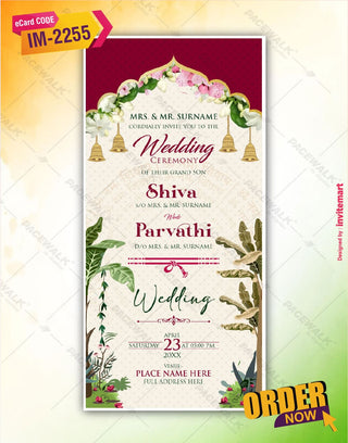 Shiva Parvati Wedding PDF Card | IM-2255