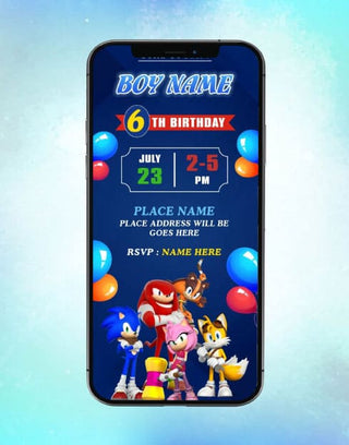 Sonic The Hedgehog Birthday Invitation | IM-2506