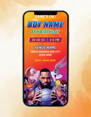 Space Jam A New Legacy Birthday Invitation | IM-2513