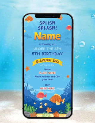 Splish Splash Under The Sea Birthday Invitation | IM-2606