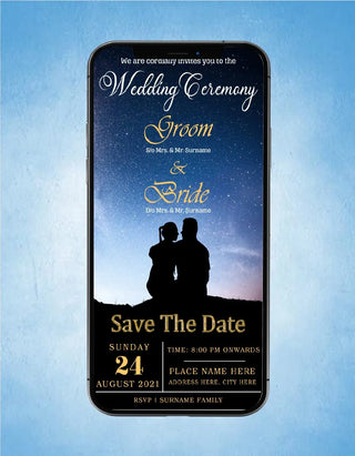 Starry Night Wedding Invitation Card | W-115