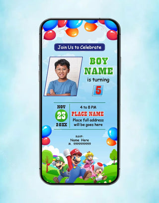 Mario Birthday Party Invite | IM-2539