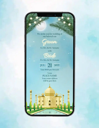 Taj Mahal Wedding Card | IM-2360