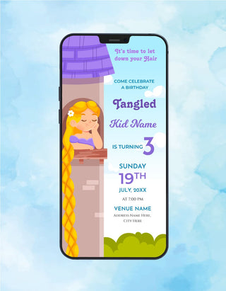 Tangled Birthday Invitation | B-94