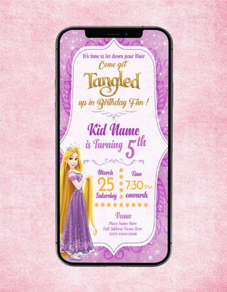 Tangled Themed Birthday Invitation | B-30