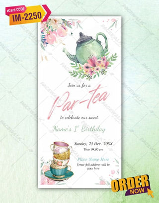 Tea Party Birthday Invitation