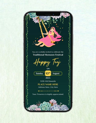 Teej Invitation Templates | IM-2127