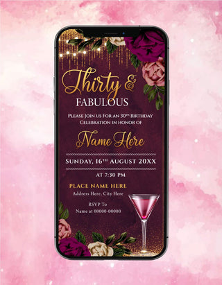 Thirty And Fabulous Birthday Invitation | IM-2206