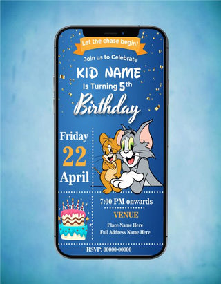 Tom and Jerry Birthday Invitation Card | B-29