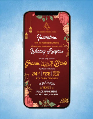 Traditional Hindu Wedding Invitation Card | W-116