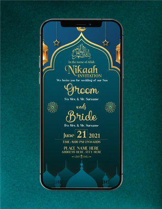 Traditional Muslim Wedding Card | W-92