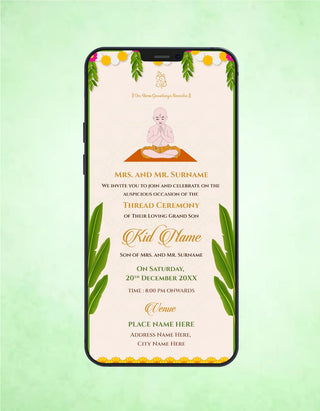 Traditional Thread Ceremony Invitation Card | TH-05