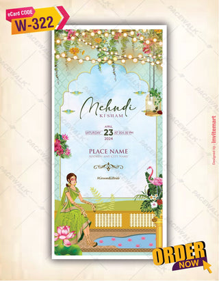 Traditional Wedding Invite PDF Cards | W-322