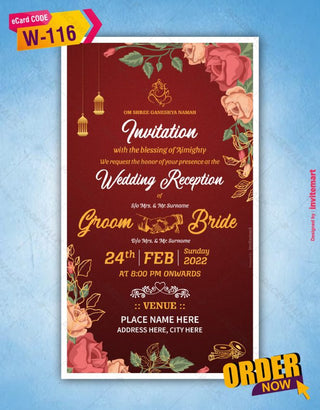 Traditional Hindu Wedding Invitation Card 