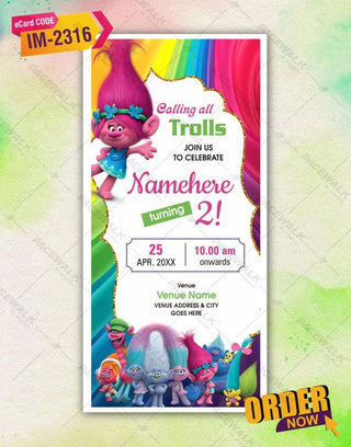 Trolls Birthday Invitation | IM-2316