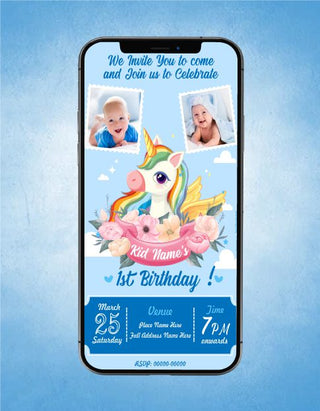 Unicorn Birthday Invitations | B-31