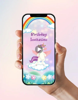 Unicorn Birthday Party Invitation Video | IM-2620