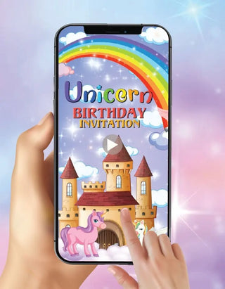 Unicorn First Birthday Invitation Video | IM-2618