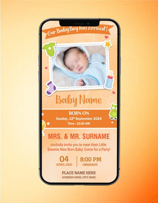 Unique Birth Announcement Invitation | BA-09