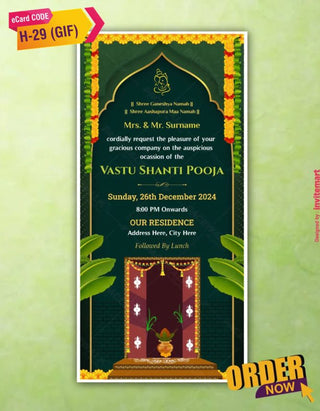 Vastu Shanti Pooja Invitation GIF Card 