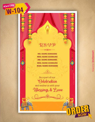 Marwari Wedding Invitation | W-104