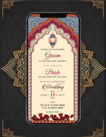 Mandala Theme Wedding Invitation | W-138